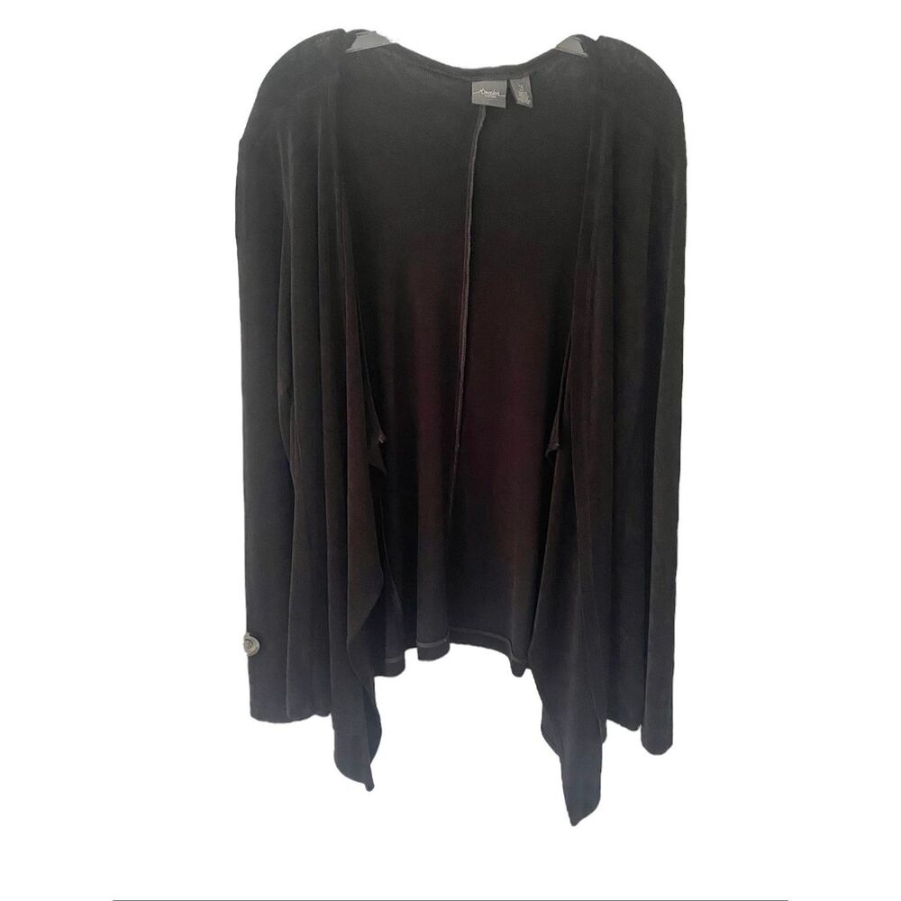 Travelers by Chico’s Black Open Front Drape Style Cardigan Sz 3/ XL